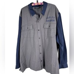 Harley Davidson Men's Racing Colorblock Shirt - Blackened Pearl 3XL